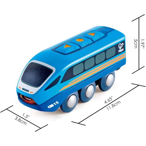  Hape Remote Control Engine Train | Kids Railway Toy, App or Button RC Vehicle with 5 Playable Sounds, Rechargeable Battery Feature, Blue
