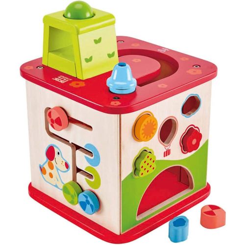  Hape Friendship Wooden Activity Center Play Cube 5-1 Learning Puzzle Toy for Toddlers Five Sided Educational Maze Pepe & Friends