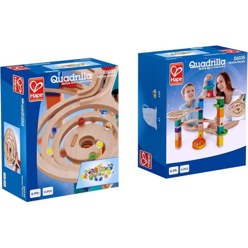  Hape Quadrilla Wooden Marble Run Construction Marble Racers Bag Set of 50