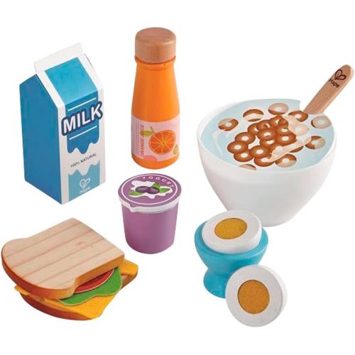  Hape Delicious Wooden Breakfast Playset Pretend Play with Toy Spoon Educational Wooden Kitchen Toys for Toddlers Age 3 Years and Up