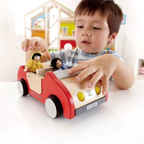  Hape Kids 10 Room Extravagant Wooden Family Play Mansion Doll House Bundle with Wooden Dollhouse Family Play Toy Car Accessory for Ages 3 and Up