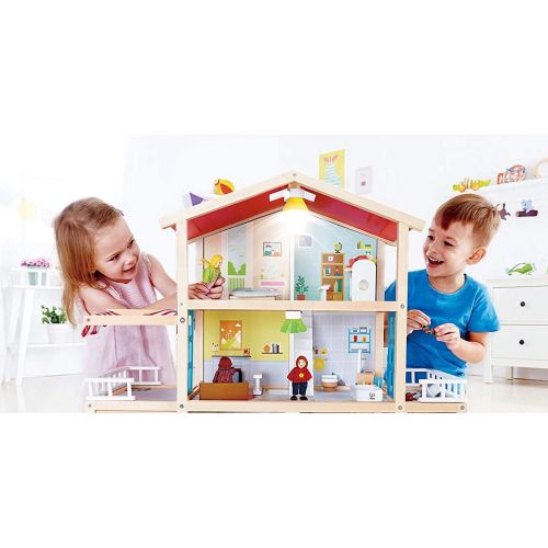  Hape Kids 10 Room Extravagant Wooden Family Play Mansion Doll House Bundle with Wooden Dollhouse Family Play Toy Car Accessory for Ages 3 and Up