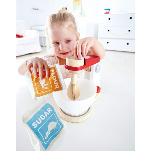  Hape Wooden Mighty Mixer Kitchen Plaset Educational Pretend Play Baking Mixer Toy Kitchen for Preschoolers Ages 3 Years & Up