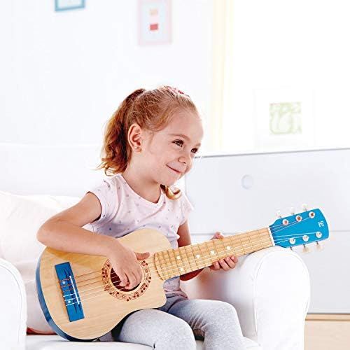  Hape Kids Flame First Musical Guitar, Blue ,L: 25.7, W: 2.4, H: 8.4 inch