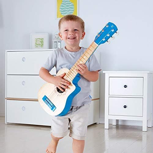  Hape Kids Flame First Musical Guitar, Blue ,L: 25.7, W: 2.4, H: 8.4 inch