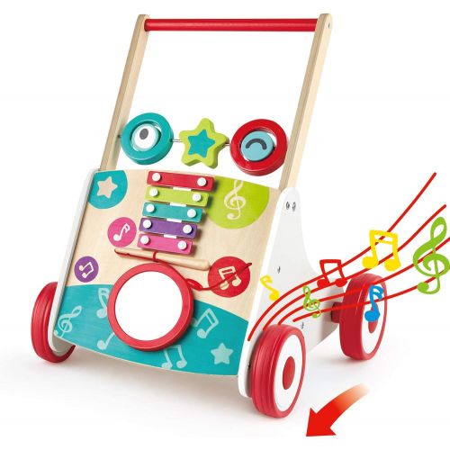  Hape Wooden Push and Pull Music Learning Walker Multiple Activities Center for Toddlers Ages 10 Months and Up