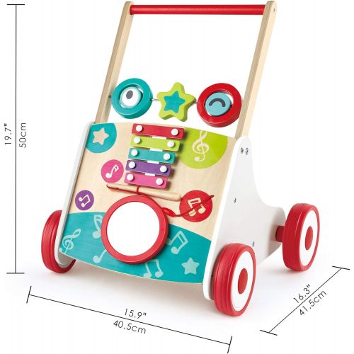  Hape Wooden Push and Pull Music Learning Walker Multiple Activities Center for Toddlers Ages 10 Months and Up