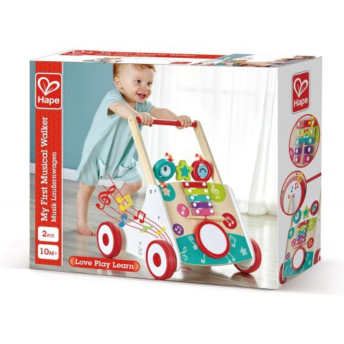  Hape Wooden Push and Pull Music Learning Walker Multiple Activities Center for Toddlers Ages 10 Months and Up