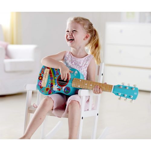  Hape Kids Flower Power First Musical Guitar, Turquoise