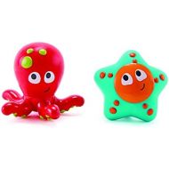 Hape Ocean Floor Squirters | Colorful Baby & Toddler Bath Toys, Colorful Baby & Toddler Bath Toys, Silicone and Non-Toxic Set, Water Spouting and Suction, Octopus & Starfish