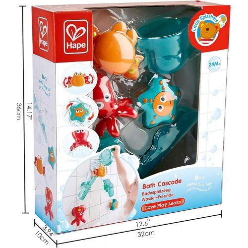  Hape Bath Cascade | Suction Cup Dancing Sea Creature Bath Time Play Set