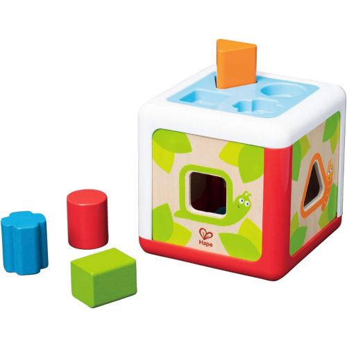  Hape Shape Sorting Box | Cute Animal Wooden Shape Sorter Box, Educational Shape Color Recognition Toy for Kids