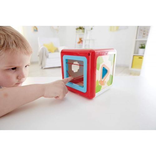  Hape Shape Sorting Box | Cute Animal Wooden Shape Sorter Box, Educational Shape Color Recognition Toy for Kids