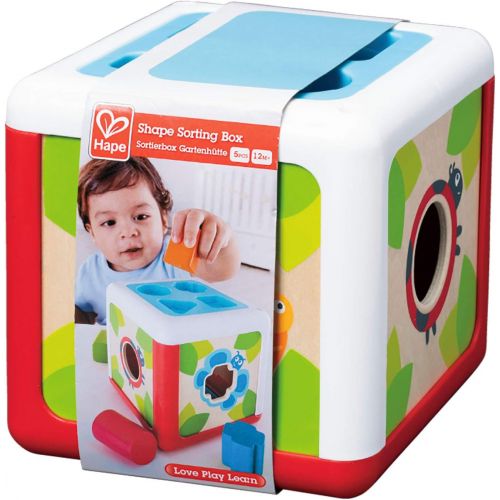  Hape Shape Sorting Box | Cute Animal Wooden Shape Sorter Box, Educational Shape Color Recognition Toy for Kids