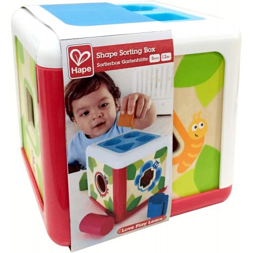  Hape Shape Sorting Box | Cute Animal Wooden Shape Sorter Box, Educational Shape Color Recognition Toy for Kids