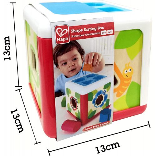  Hape Shape Sorting Box | Cute Animal Wooden Shape Sorter Box, Educational Shape Color Recognition Toy for Kids