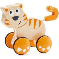 HapeDante Push and Go| Wooden Push, Release & Go Cat Toddler Toy with Wheels