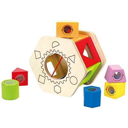  Hape Shake and Match Toddler Wooden Shape Sorter Toy