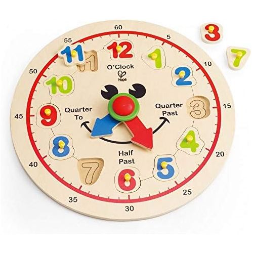  Award Winning Hape Happy Hour Clock Kids Wooden Time Learning Puzzle