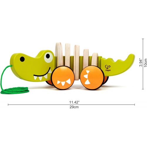  Hape Walk-A-Long Croc Toddler Wooden Pull Along Toy