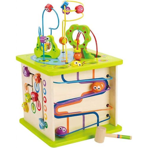  Country Critters 나무 활동 Play Cube by Hape 유아용 나무 학습 퍼즐 장난감