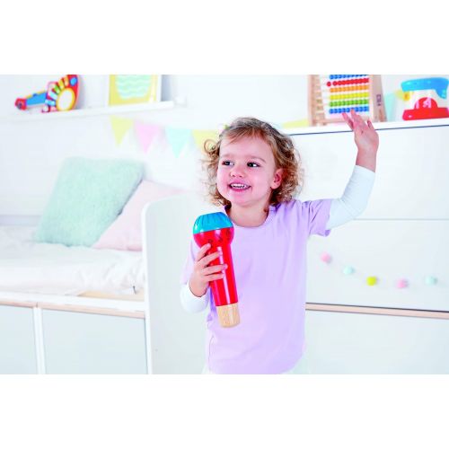  Hape Mighty Echo Microphone | Battery-Free Voice Amplifying Microphone Toy for Kids 1 Year & Up