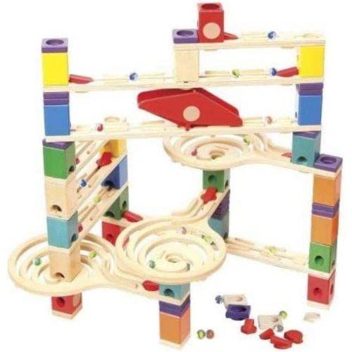  [아마존베스트]Hape Quadrilla Wooden Marble Run Construction - Vertigo - Quality Time Playing Together Wooden Safe Play - Smart Play for Smart Families,Multicolor