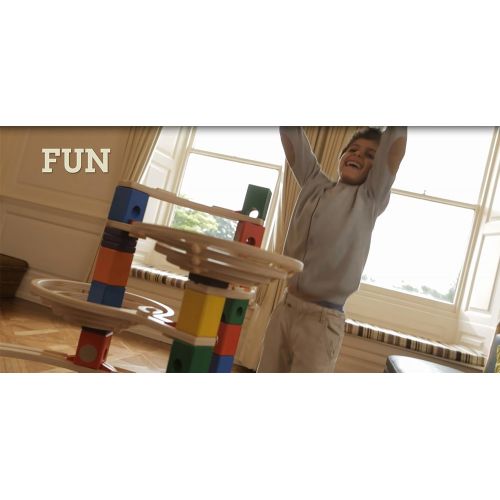  [아마존베스트]Hape Quadrilla Wooden Marble Run Construction - Vertigo - Quality Time Playing Together Wooden Safe Play - Smart Play for Smart Families,Multicolor