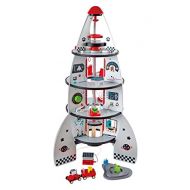 Hape Four-Stage 20 Piece Durable Wooden Rocket and Spaceship Toy for Children, L: 18.8, W: 18.8, H: 29.1 inch