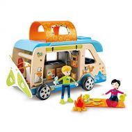 Hape Adventure Van, Pretend Play with Action Figures ,L: 12.2, W: 6.7, H: 5.7 inch