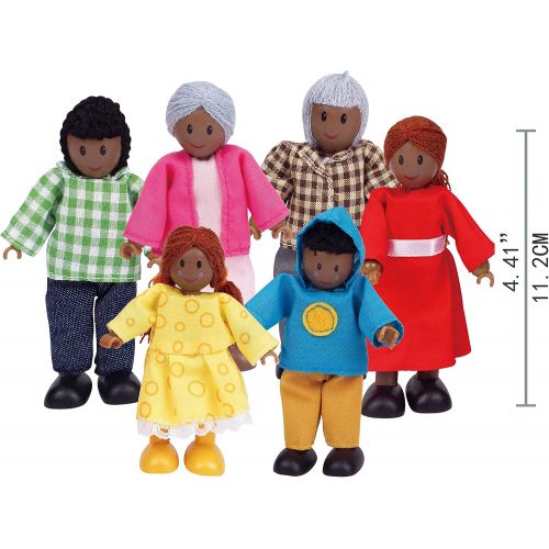  Hape African American Wooden Doll House Family