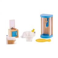 Hape Wooden Doll House Furniture Family Bathroom Set