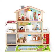 Hape Doll Family Mansion Award Winning 10 Bedroom Doll House, Wooden Play Mansion with Accessories for Ages 3+ Years Multicolor, L: 31.6, W: 11.4, H: 28.4 inch