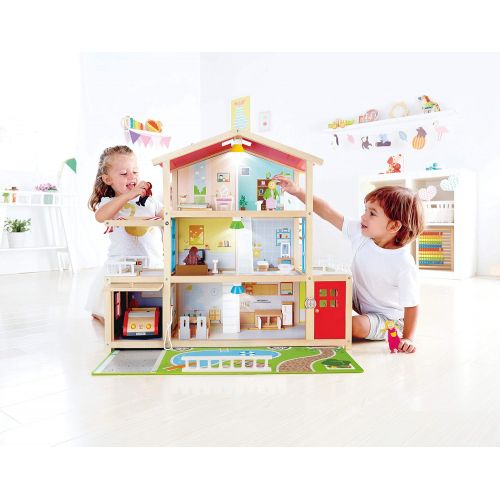  Hape Kids Wooden Doll Family Mansion with Accessories