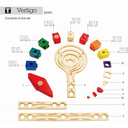  Hape Quadrilla Wooden Marble Run Construction System, Vertigo