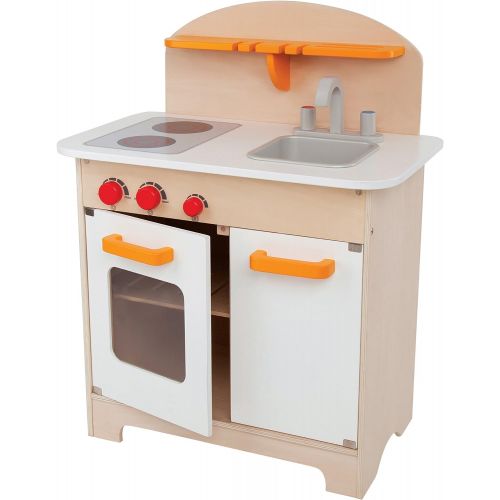  Hape Gourmet Kitchen Kids Wooden Play Kitchen in White (Discontinued by Manufacturer)