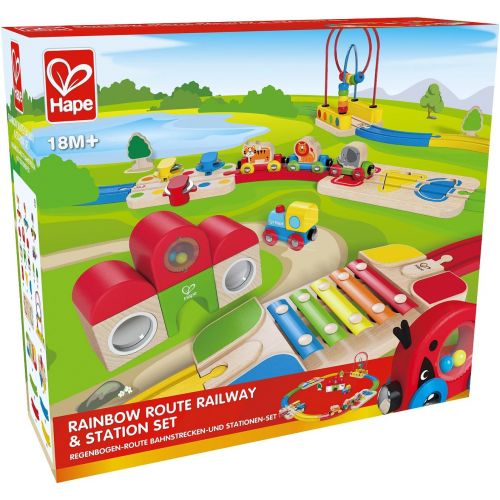  Hape HAP-E3816 Rainbow Route Railway and Station Set