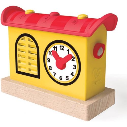  Hape Wooden Railway Record, Listen, & Light Railway Station Kids Train Set