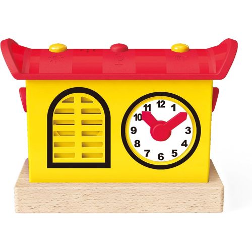  Hape Wooden Railway Record, Listen, & Light Railway Station Kids Train Set