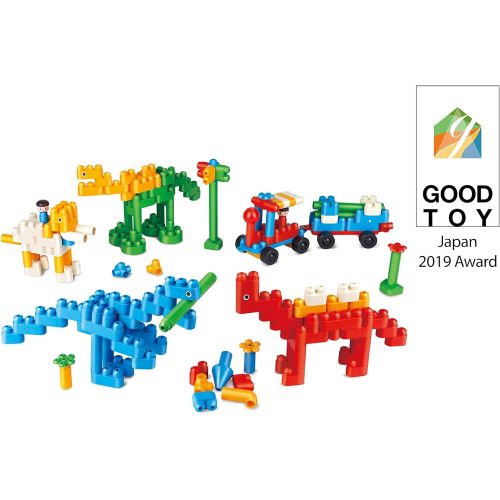  Hape 760009 Polym Dinosaur Paradise Kit Building Blocks, Multicolor