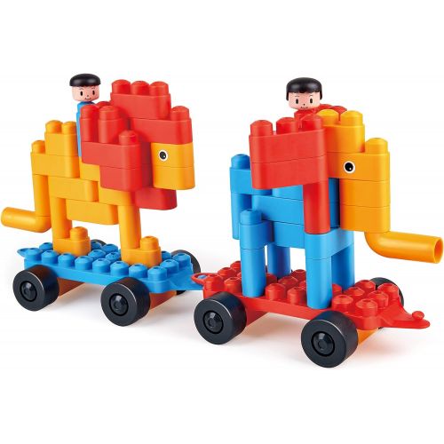  Hape 760009 Polym Dinosaur Paradise Kit Building Blocks, Multicolor