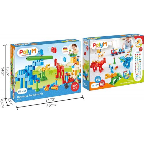  Hape 760009 Polym Dinosaur Paradise Kit Building Blocks, Multicolor