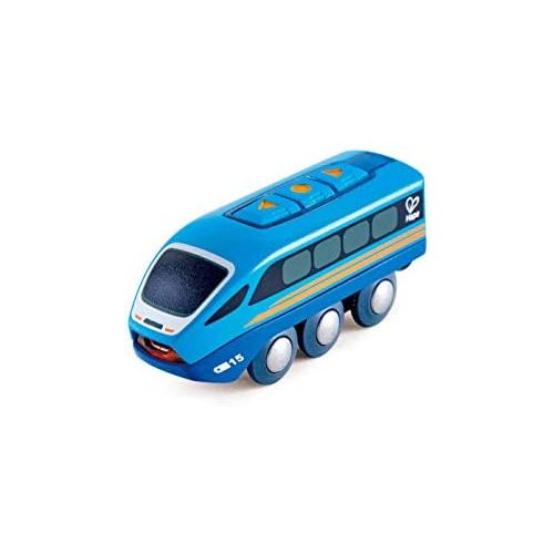  Hape Remote Control Engine Train , Kids Railway Toy, App or Button RC Vehicle with 5 Playable Sounds, Rechargeable Battery Feature, Blue