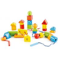 Hape String Along Shapes Wooden Block Toddler Lacing Toy