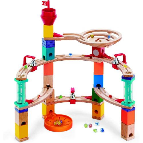  Hape Castle Escape - 102 Piece Quadrilla Wooden Marble Run - STEM Learning, Building and Development Construction Toy - Counting, Color and Problem Solving for Ages 4+