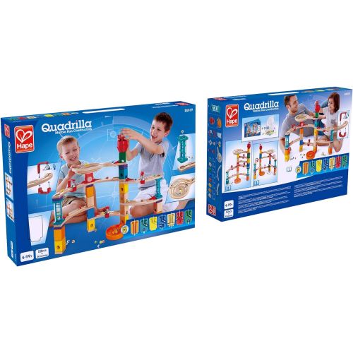  Hape Castle Escape - 102 Piece Quadrilla Wooden Marble Run - STEM Learning, Building and Development Construction Toy - Counting, Color and Problem Solving for Ages 4+