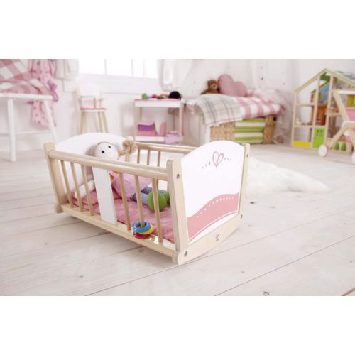  Hape Babydoll Wooden Rock-a-Bye Cradle with Accessories