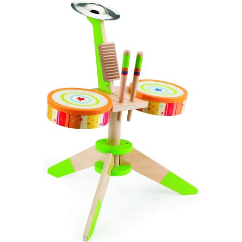  Award Winning Hape Rock and Rhythm Kids Musical Instruments Wooden Drum Set