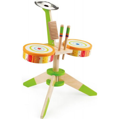  Award Winning Hape Rock and Rhythm Kids Musical Instruments Wooden Drum Set