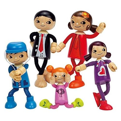  Hape Modern Family 5 Bendable Wooden Doll Set